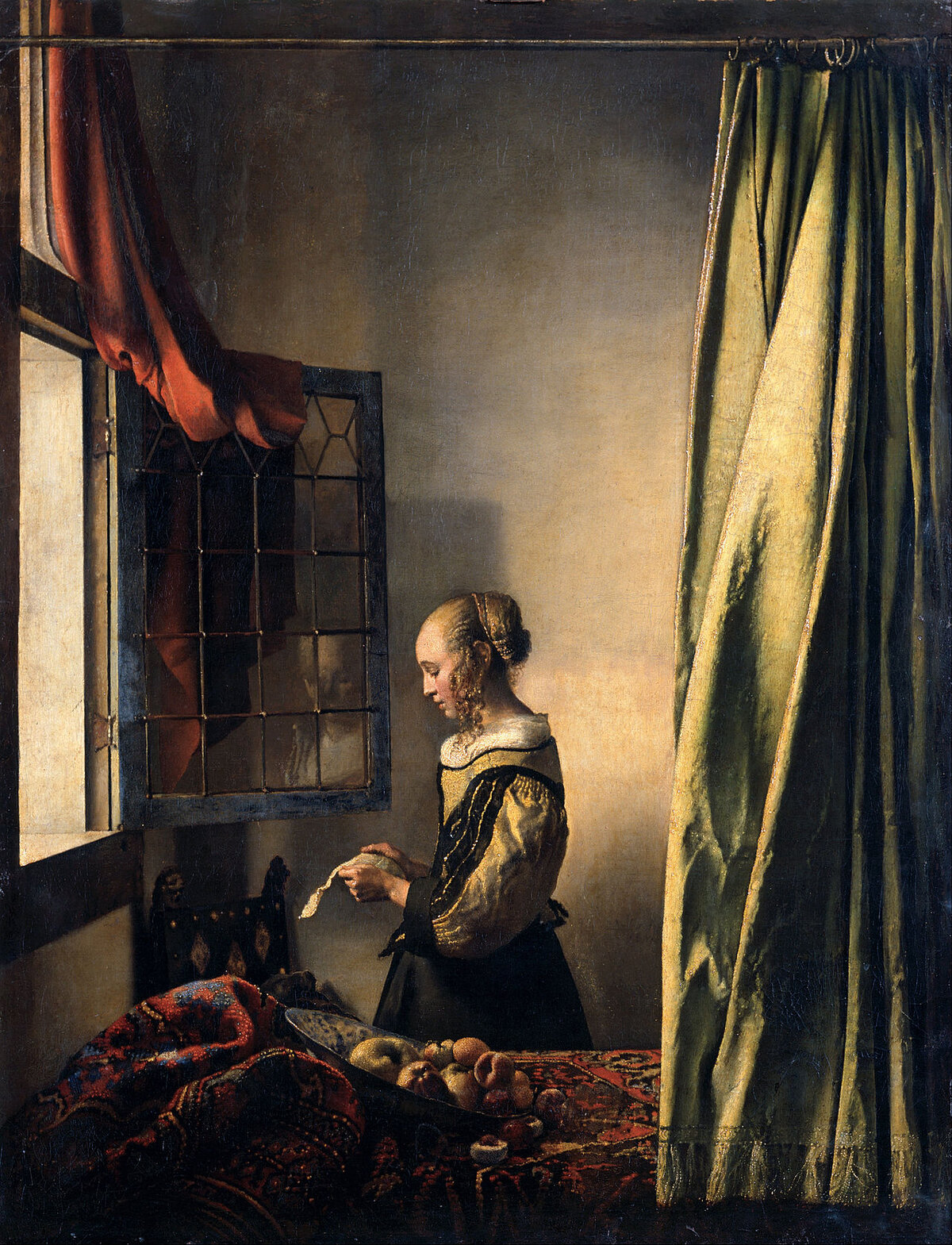 painting girl reading a letter