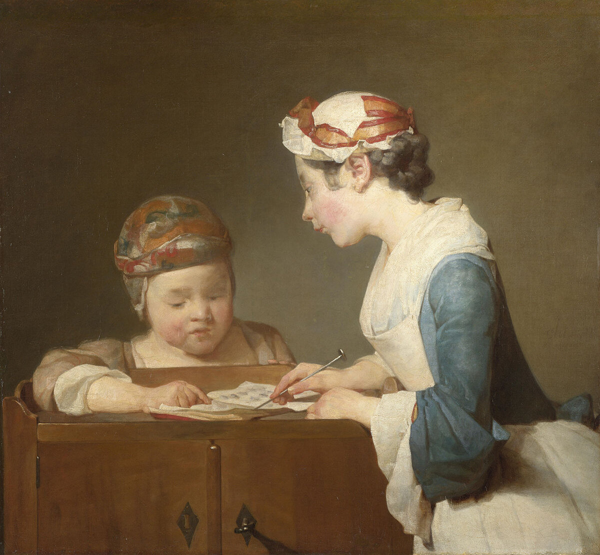 painting young schoolmistress chardin